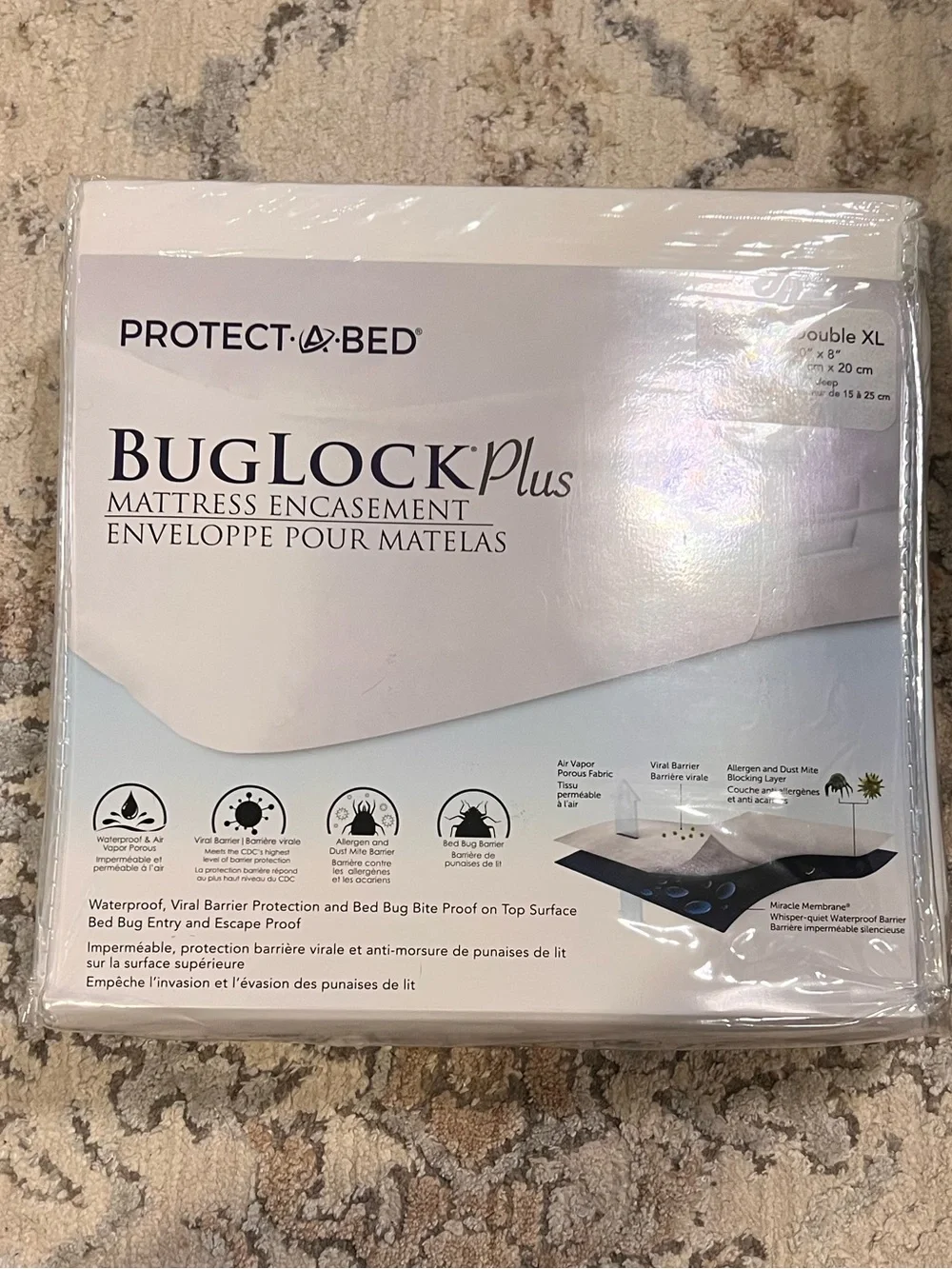 BugLock Plus Mattress Encasement - White/Cream